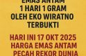 Ajakan Nabung Emas Antam 1 Hari 1 Gram oleh Eko Wiratno Terbukti, Harga Pecah Rekor Dunia