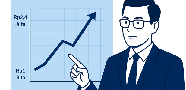 Jika investor memiliki 1.000 gram emas, maka potensi cuan mencapai sekitar Rp804,78 juta, atau setara Rp67,06 juta per bulan dan Rp2,2 juta per hari, menurut analis EWRC Indonesia, Eko Wiratno.